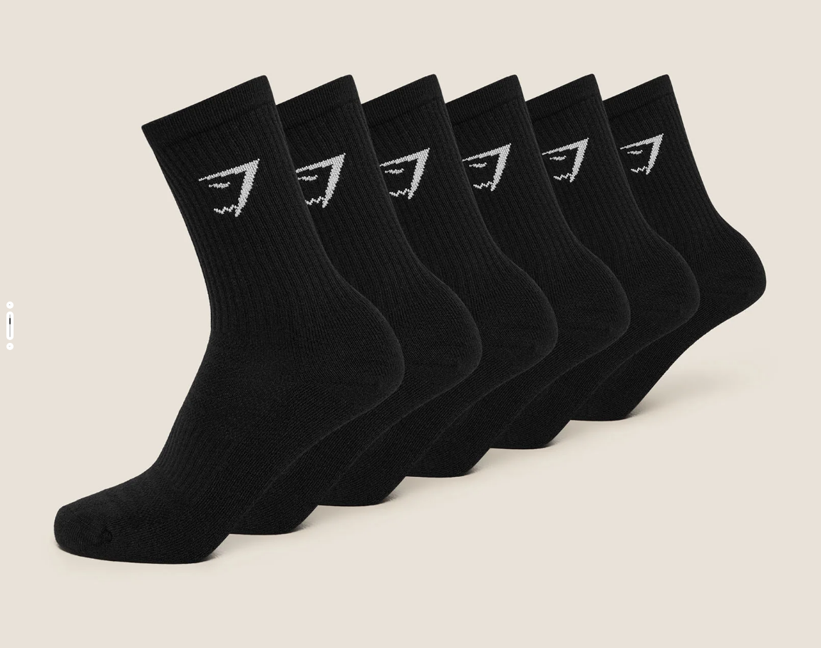 Crew Socks 6 pack Black