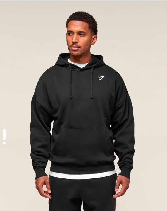 Crest Oversized Hoodie Black